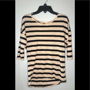 HM Divided 3/4 Sleeve Striped Shirt